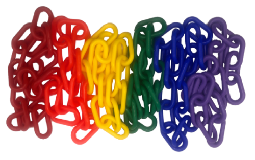 8mm Plastic Chain - Rainbow
